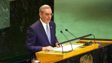Presidente Luis Abinader hablando en la ONU