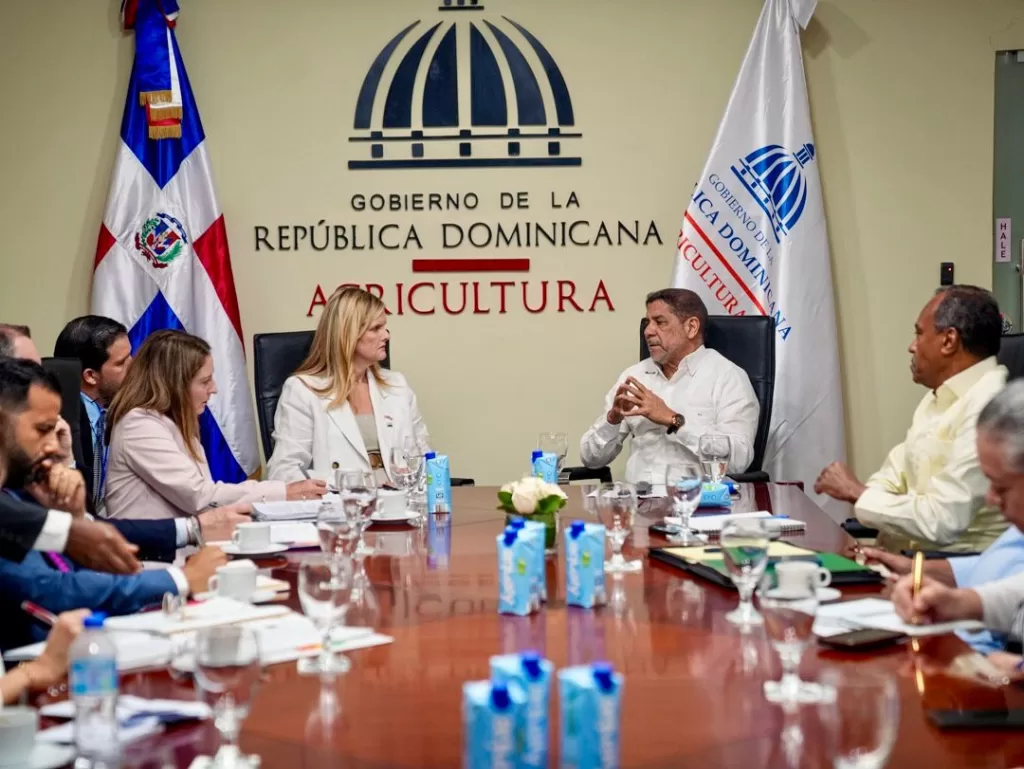 El ministro Limber Cruz junto a Michelle Bekkering durante reunión oficial en Santo Domingo
