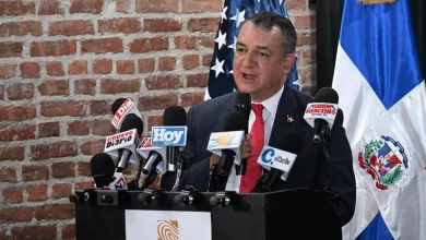 Presidente de la JCE, Román Jáquez Liranzo, en una asamblea de dominicanos en el exterior.