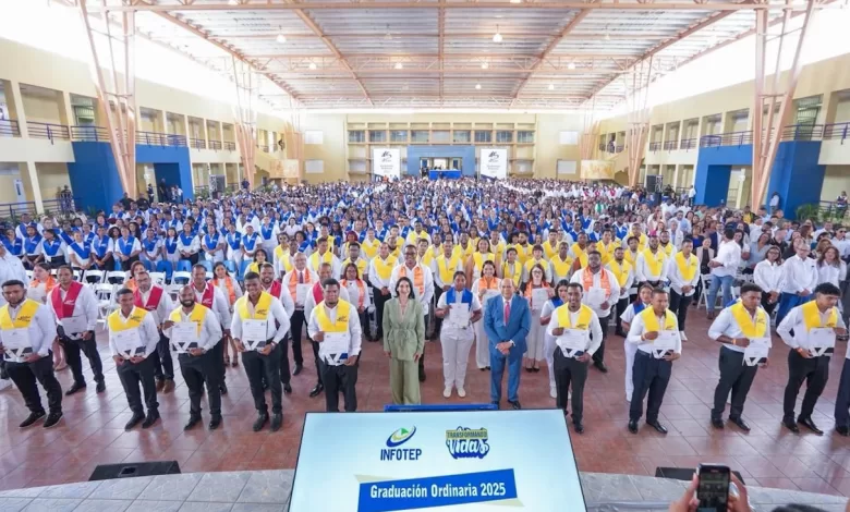 Los 1,177 graduandos del Infotep de las provincias San Pedro de Macorís, La Romana, El Seibo, Hato Mayor y La Altagracia.