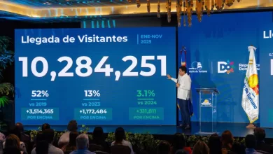 Ministro de Turismo David Collado en la rueda de prensa presentando las cifras récord de 10.2 millones de visitantes.