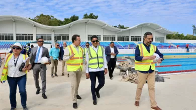 Inspección técnica de instalaciones deportivas para los Juegos Centroamericanos 2026 por ministros dominicanos.